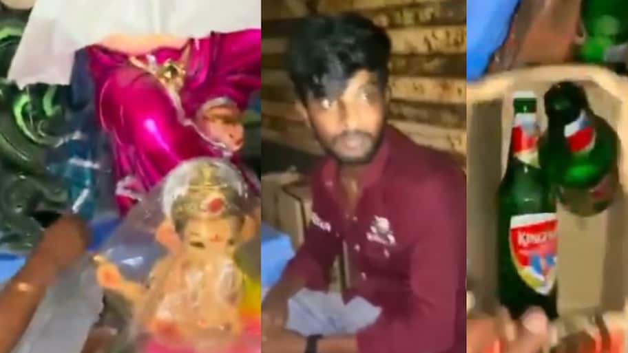 Video Viral: ఇలా ఉన్నారెంట్రా..?.. గణపయ్య విగ్రహం ముందు లిక్కర్ తాగుతూ అరాచకం.. వీడియో వైరల్..