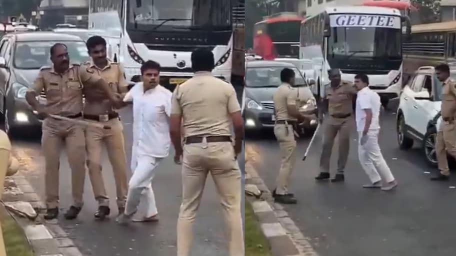Mumbai: ముంబైలోని మెరైన్ బీచ్ వద్ద ఘోరం.. పోలీసులపై పిడిగుద్దులతో దాడి.. వీడియో వైరల్..