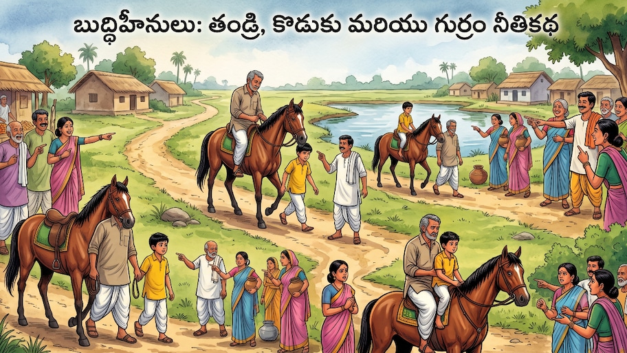 చెప్పుడు మాటలు వింటే.. కష్టాలు తప్పవు అని చెబుతున్న తండ్రి-కొడుకు-గుర్రం నీతికథ..!!