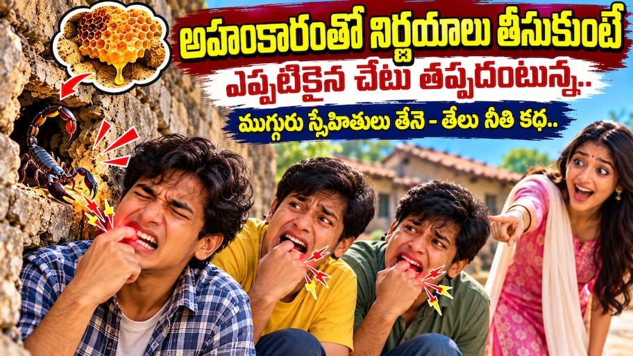 అహంకారంతో నిర్ణయాలు తీసుకుంటే చేటు తప్పదు.. ముగ్గురు స్నేహితులు - తేనె - తేలు నీతి కథ.!!