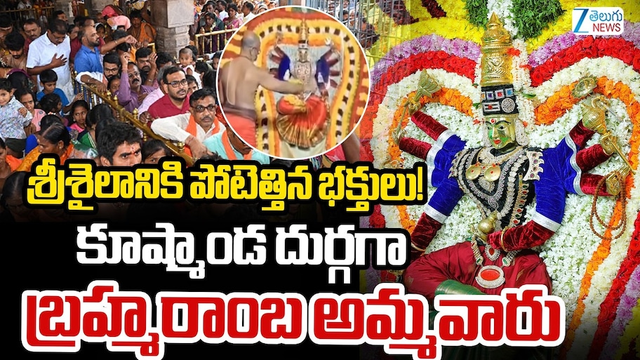 తెలుగు రాష్ట్రాల్లో  ఘనంగా దసరా శరన్నవరాత్రుల ఉత్సవాలు..నాల్గో రోజు కూష్మాండ మాతగా భ్రమరాంబ దేవి..