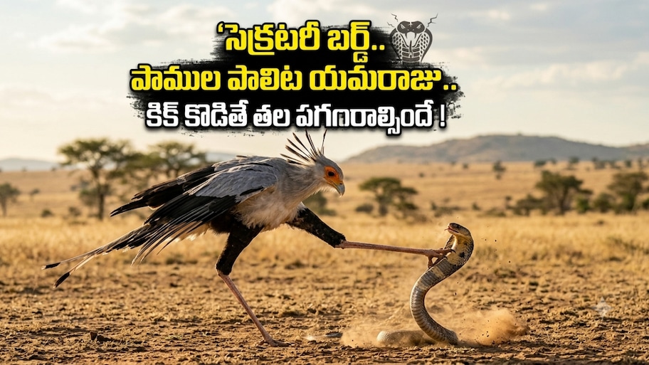 కిక్ కొడితే తల పగలాల్సిందే.. పాములను వేటాడే రాక్షస పక్షి.. సెక్రటరీ బర్డ్  వింత ప్రవర్తన వెనుక సీక్రెట్ ఇదే..!!