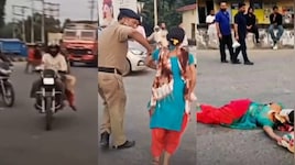 Uttarakhand: ట్రాఫిక్ పోలీసులతో భయం..  భార్యను రోడ్డు మీద పడేసి భర్త పరుగో పరుగు.. వీడియో వైరల్..