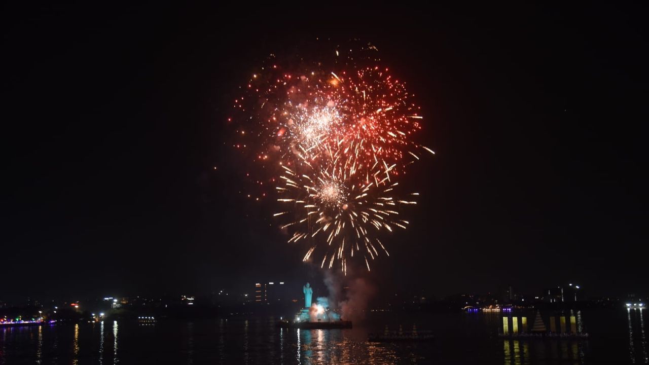 Fire Crackers in Bathukamma