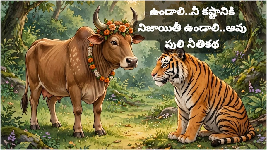 నీ కలలకు రాజసం ఉండాలి.. నీ కష్టానికి నిజాయితీ ఉండాలి.. ఆవు పులి నీతికథ..!!