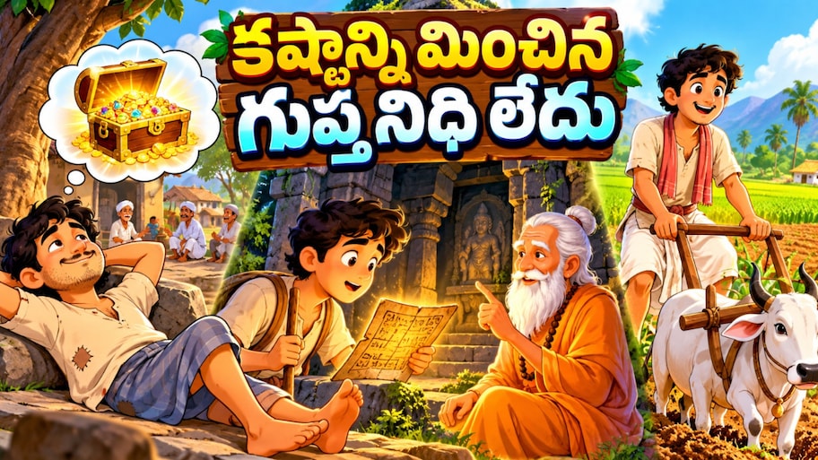 సోమరిపోతు బద్ధకం వదిలించిన గుప్త నిధి రహస్యం.. కష్టాన్ని మించిన నిధి లేదని చెబుతున్న నీతి కథ..!!