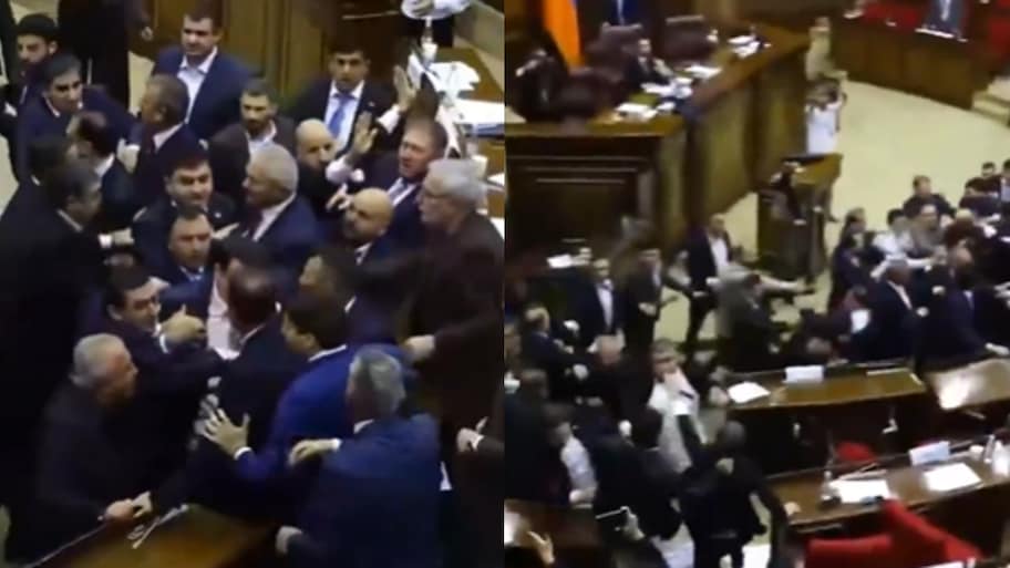 Armenian parliament video: స్ట్రీట్ ఫైటర్లుగా మారిన ఎంపీలు.. పార్లమెంట్‌లోనే డిష్యూం.. డిష్యూం.. వీడియో వైరల్..